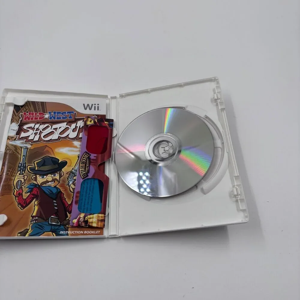 Wild West Shootout Nintendo Wii Disc Case Manual 3D Glasses CIB Tested